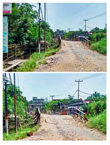 Jembatan Parit Landang kini kembali menjadi akses penting setelah dapat dilalui kendaraan