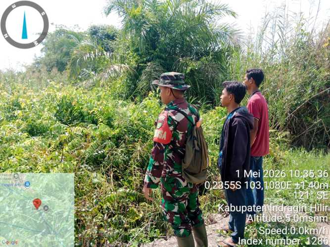 Babinsa Sungai Rawa Gelar Patroli Mobile dan Sosialisasi Tapal Batas demi Kedaulatan Wilayah