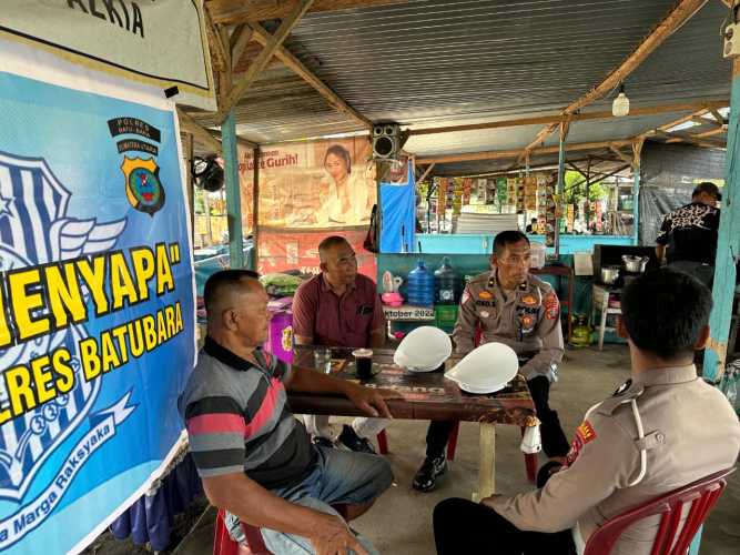 Kasatlantas Polres Batu Bara Gelar 'Lalu Lintas Menyapa - Ngopi Bareng' untuk Wujudkan Kesadaran Berlalu Lintas yang Tinggi