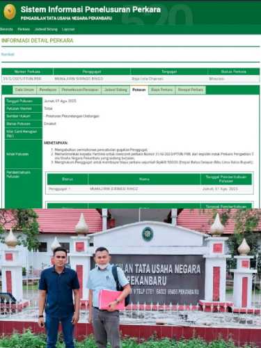 Muhajirin Siringo Ringo Akhirnya Mencabut Gugatan terhadap SKPI SMP Milik Bupati Rohil Bistamam