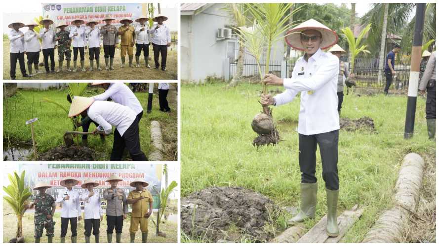 Dukung Program Ketahanan Pangan Nasional,Imigrasi Tembilahan Tanam 500 Bibit Kelapa