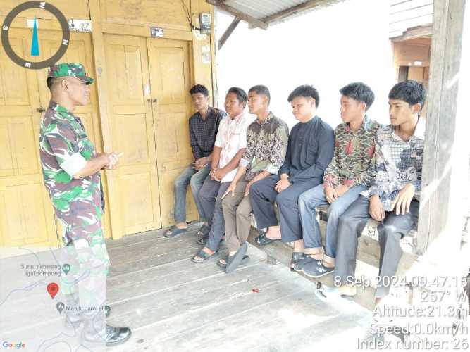 Babinsa Belaras Himbau Pemuda Tidak Terjerat Narkoba