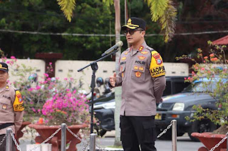 Kapolres Inhil Pimpin Apel Bersama Dalam Rangka Harkatpuan Bhabinkamtibmas