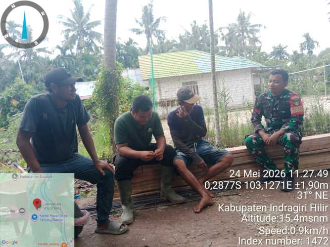 Babinsa Tanjung Siantar Jaga Pangkalan Teritorial Tetap Kondusif Lewat Komsos