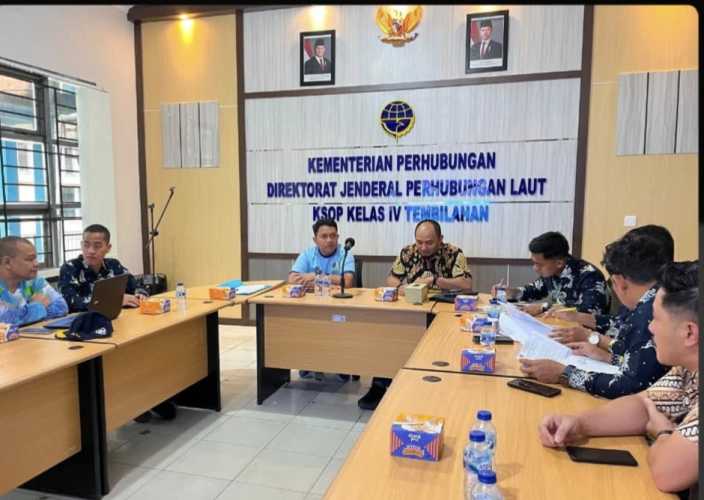 Pelindo Regional 1 Tembilahan Hadiri Rapat Pencocokan Data Konsesi dan Pandu Tunda Bersama KSOP
