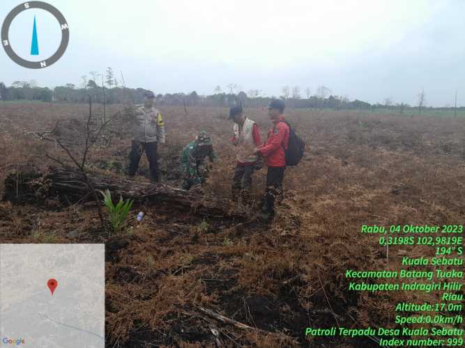 Patroli Bersama, Babinsa Temukan Lahan yang Telah Terbakar