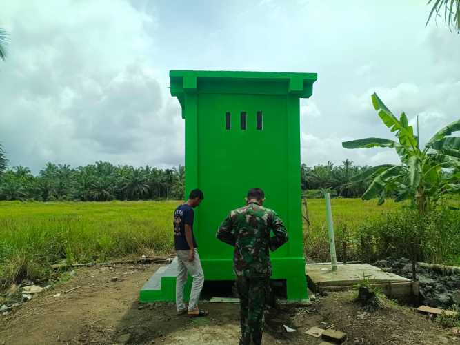 Pembangunan MCK TMMD ke-123 Kodim 0314/Inhil di Desa Karya Tunas Jaya Resmi Selesai dan Siap Digunakan