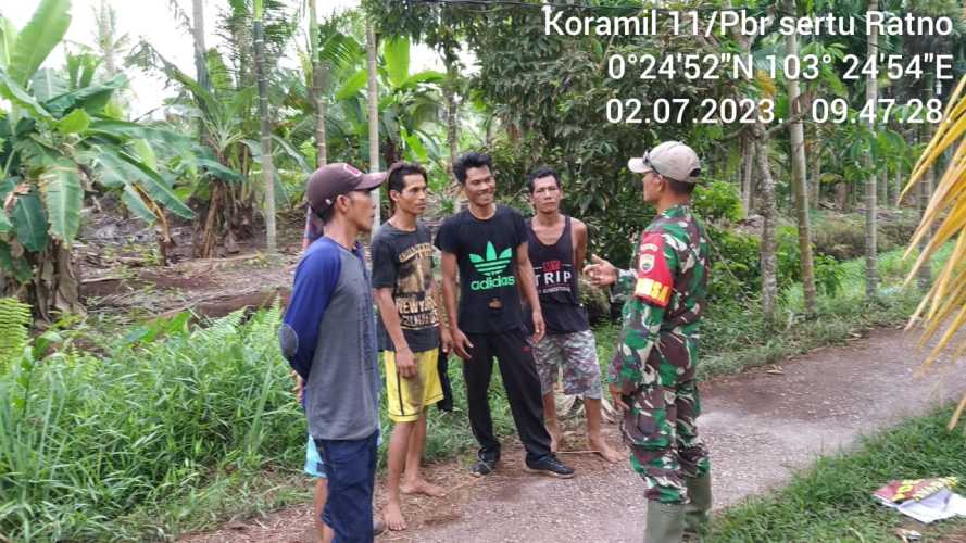 Pasca Liburan Idul Adha,Babinsa Kembali Lakukan Patroli Kamtibmas