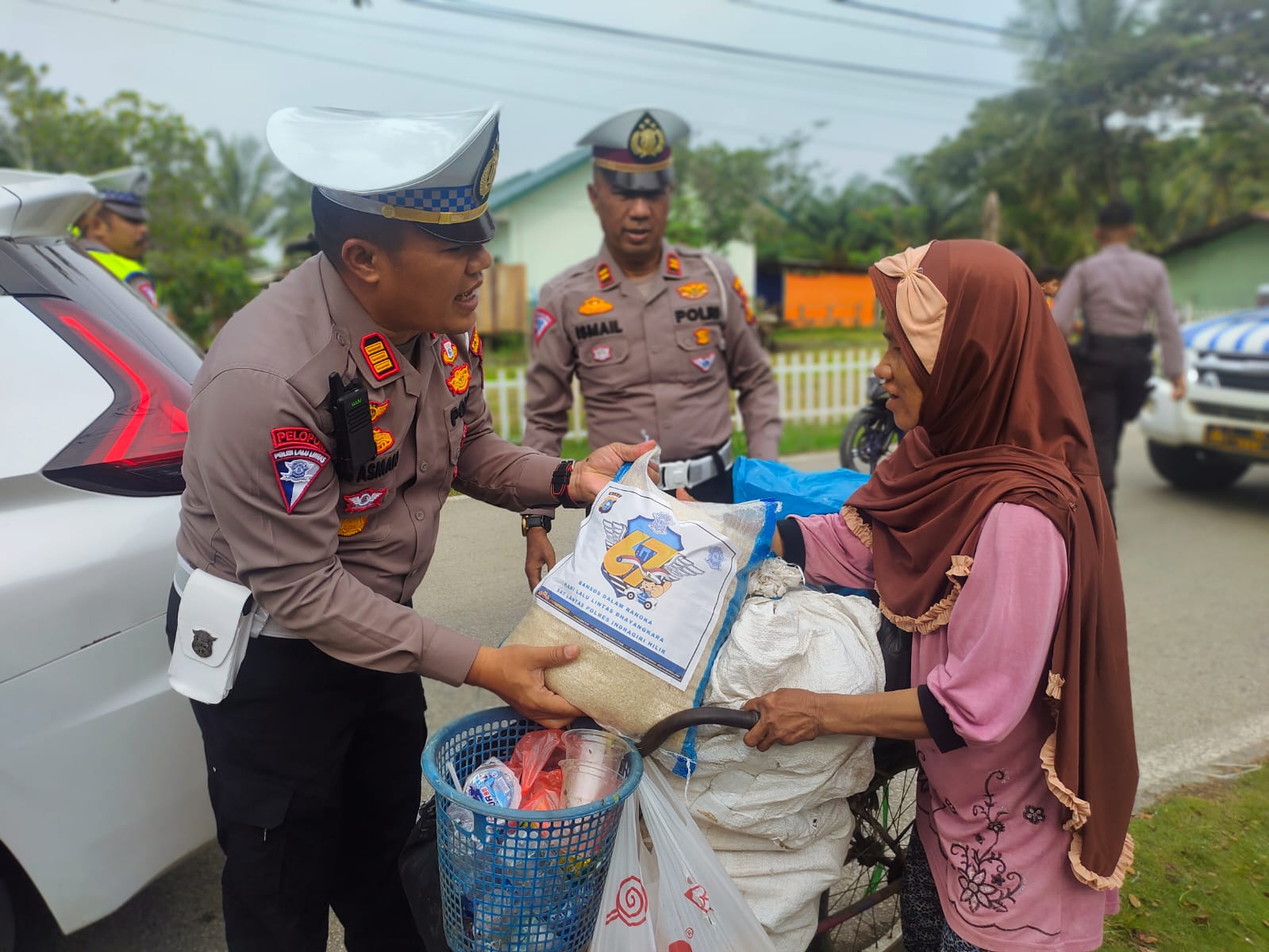 Sambut HUT Lalu Lintas Ke - 67,Satlantas Polres Inhil Gelar Baksos