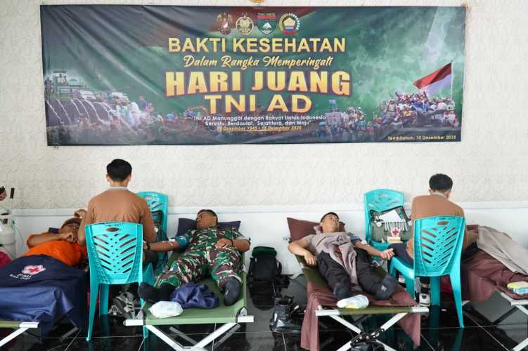 Kodim Inhil Gelar Baksos Kesehatan Sempena Hari Juang TNI-AD
