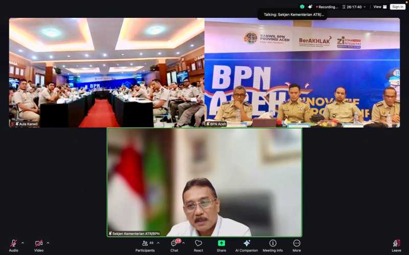 Buka Rakerda Kanwil BPN Provinsi Aceh, Sekjen ATR/BPN Ingatkan Capaian Kinerja Tak Sekadar Angka
