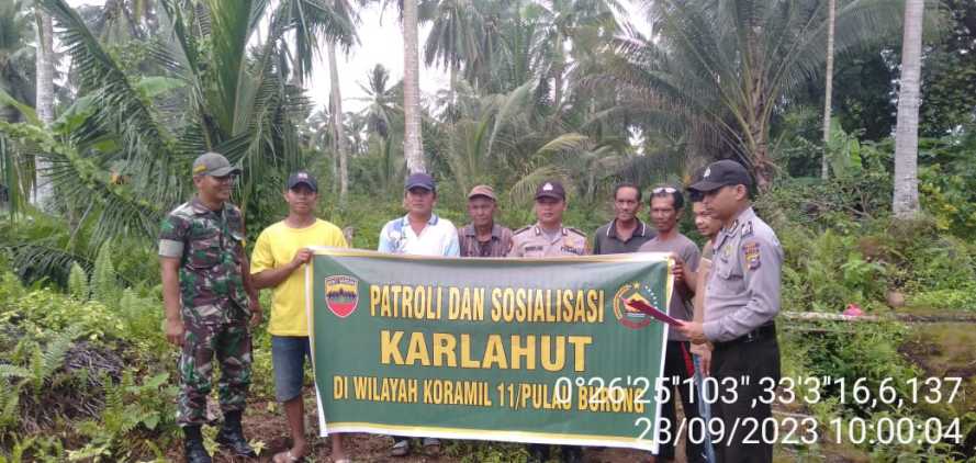 Sertu Siswanto Sosialisasi Karhutlah Banner Informasi