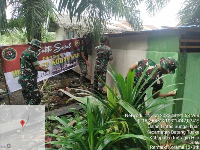 Bakti Sosial Koramil 12/Batang Tuaka, Rehap Dapur Masih Berlanjut