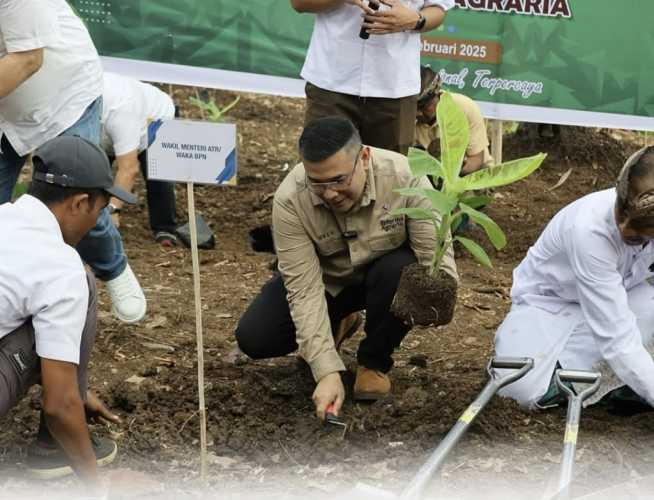 Wakil Menteri ATR/Waka BPN Bersama Masyarakat Bali Tanam Pisang Cavendish di Tanah Ulayat