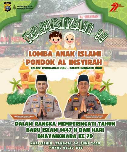 Polsek Tembilahan Hulu Gelar Lomba Anak Islami dalam Rangka Peringatan Tahun Baru Islam 1447 H dan Hari Bhayangkara ke-79