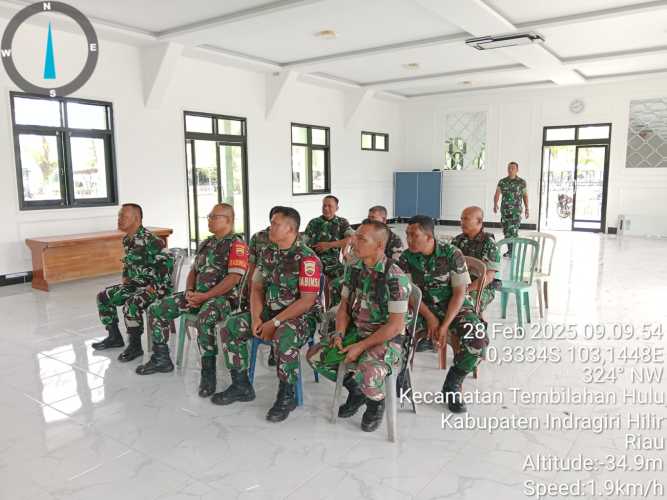 Koramil 01/Tembilahan Gelar Rapat Koordinasi Virtual Pengawalan dan Pendampingan Brigade Pangan