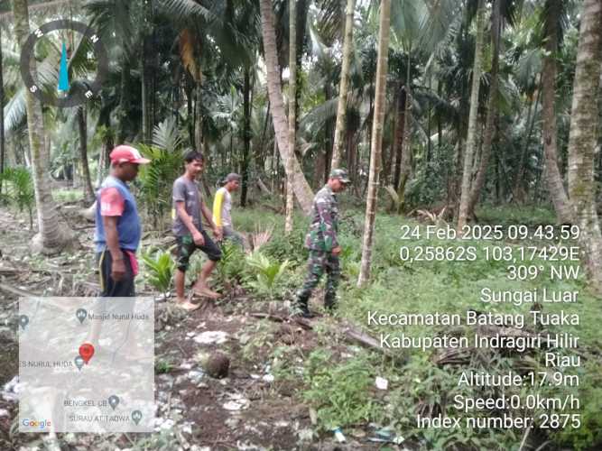 Patroli dan Sosialisasi Karhutla di Wilayah Koramil 12/Batang Tuaka Berjalan Lancar, Tidak Ditemukan Titik Api dan Asap