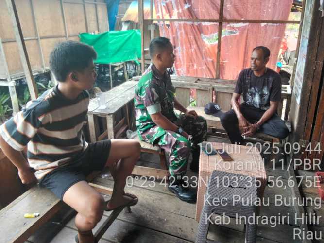 Babinsa Koramil 11/Pulau Burung memupuk tali silaturahmi lewat penyuluhan cegah narkoba