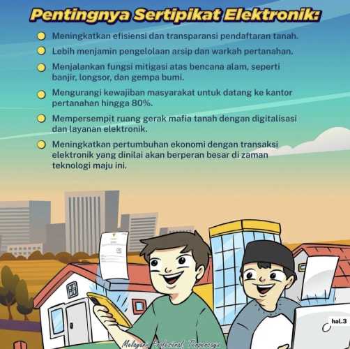 Kementerian ATR/BPN secara berkala mulai menerapkan sertipikat elektronik