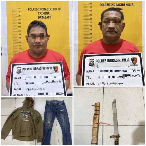 Polres Inhil Tangkap Dua Pelaku Pengeroyokan di Tembilahan, Korban Alami Luka Bacok di Kepala
