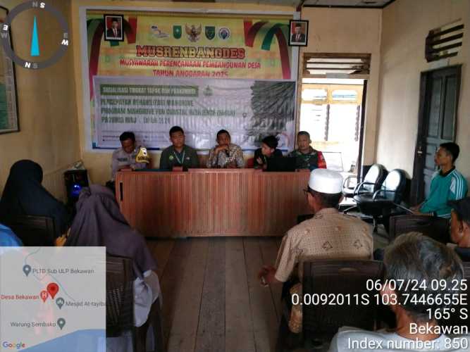 Babinsa Mandah Hadiri  Sosialisasi Tingkat Tapak dan Prakondisi Percepatan Rehabilitasi Mangrove Program  Provinsi Riau Hari Kedua