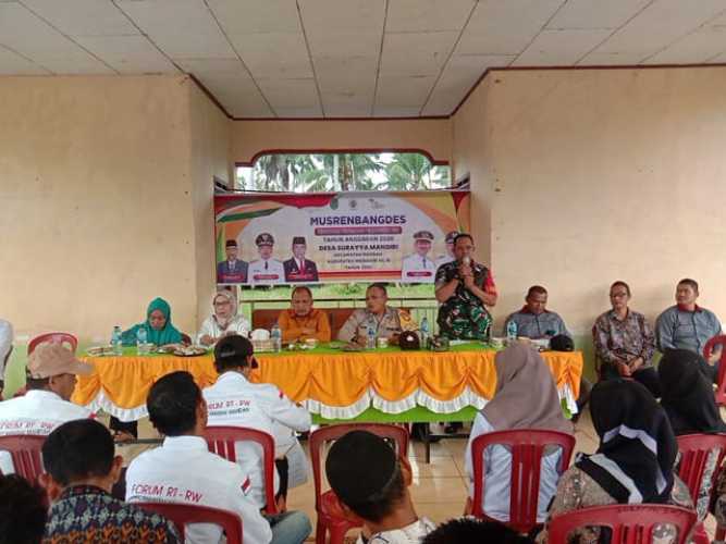 Babinsa Soraya Mandiri Berperan Aktif Dalam Musyawarah Perencanaan Desa