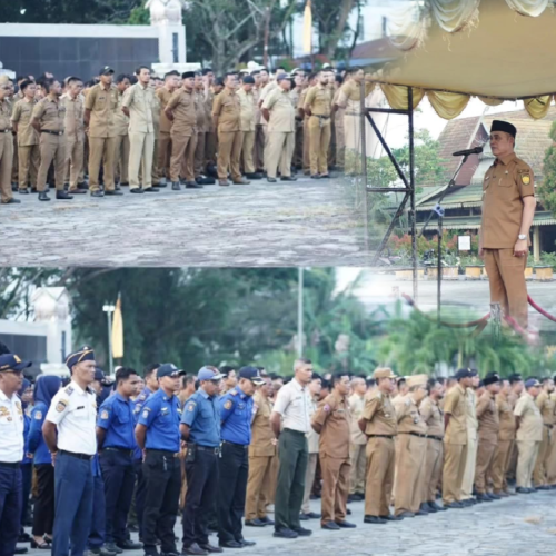 Bupati H. Herman Pimpin Apel Bersama Pasca Libur Idul Fitri 1447 H ” Tekankan Kedisiplinan ASN dalam bekerja “