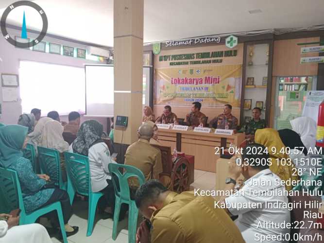 Di Puskesmas Tembilahan Hulu, Serda Ronal Manalu Hadiri Rapat Lokmin Triwulan III