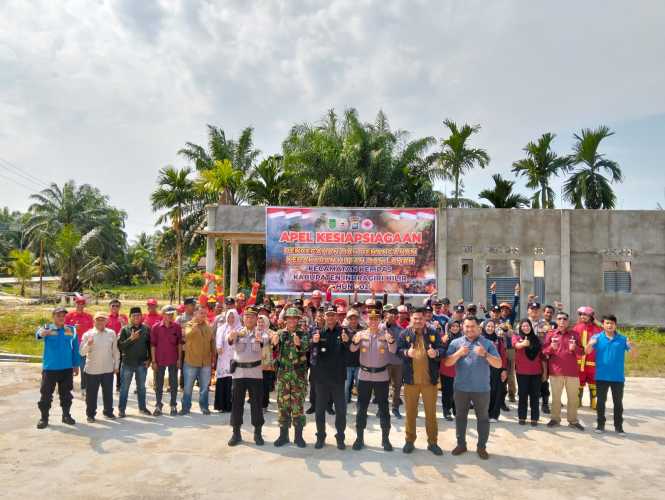 Forkopimcam Kempas Gelar Apel Kesiapsiagaan Karhutla di Desa Pekan Tua Kec. Kempas.