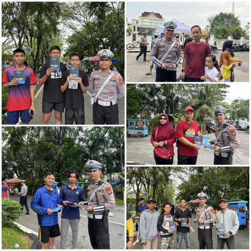 Satlantas Polres Inhil Sosialisasikan Riau Bhayangkara Run 2025 dan Gelar Pengecekan Kesehatan di Car Free Day