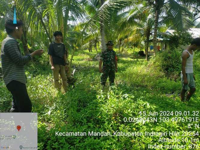 Babinsa Mandah Terus Lakukan Penguatan Pengawasan Karhutlah