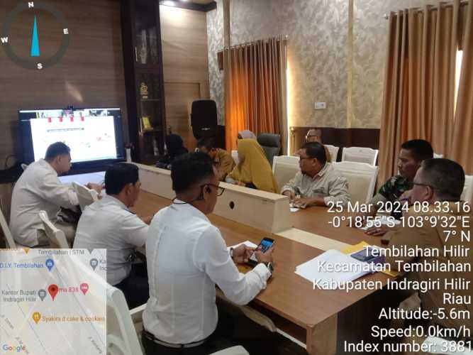 Danpos Koramil 01/Tembilahan Berperan Serta dalam Rapat Koordinasi Pengendalian Inflasi Antar Daerah