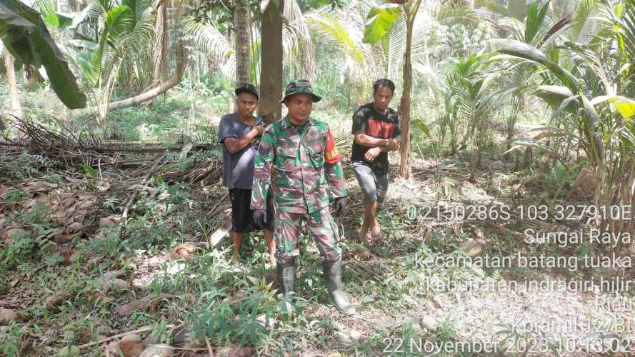 Dengan Teknis Penanganan yang Tepat, Babinsa Berikan solusi cegah Karhutlah