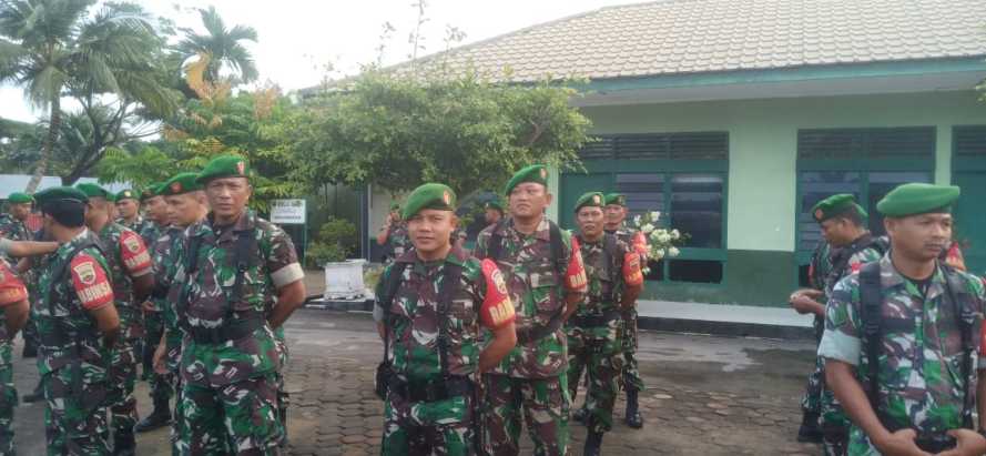 Personil Koramil 11/Pulau Burung Ikuti Apel Pagi Gabungan di Makodim 0314/Inhil