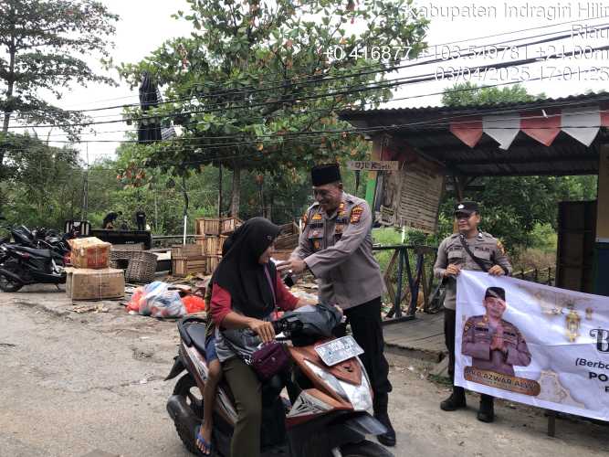 Giat Rutin Polsek Pulau Burung Bertamasya Jelang Beduk Magrib