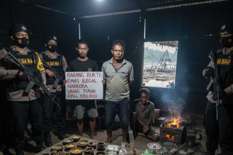 Polda Riau Bongkar Sindikat Emas Ilegal dan Narkoba di Kuantan Singingi
