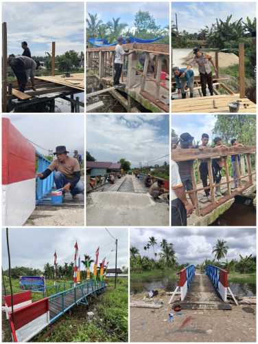 Polres Inhil Kebut Pembangunan Jembatan Merah Putih Presisi Tahap II Gelombang 2, Sejumlah Lokasi Rampung 100 Persen