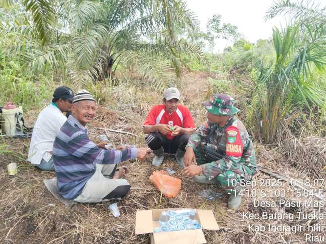 Babinsa Edukasikan Pembukaan Lahan Tanpa Bakar kepada Masyarakat Pasir Mas