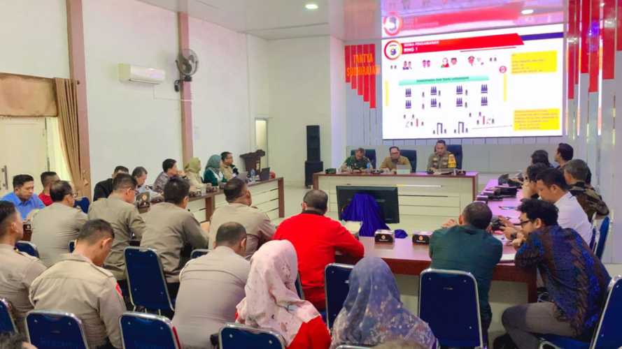 KPU Inhil Gelar Rakor Pengamanan Debat Paslon Bupati dan Wakil Bupati Lintas Sektoral