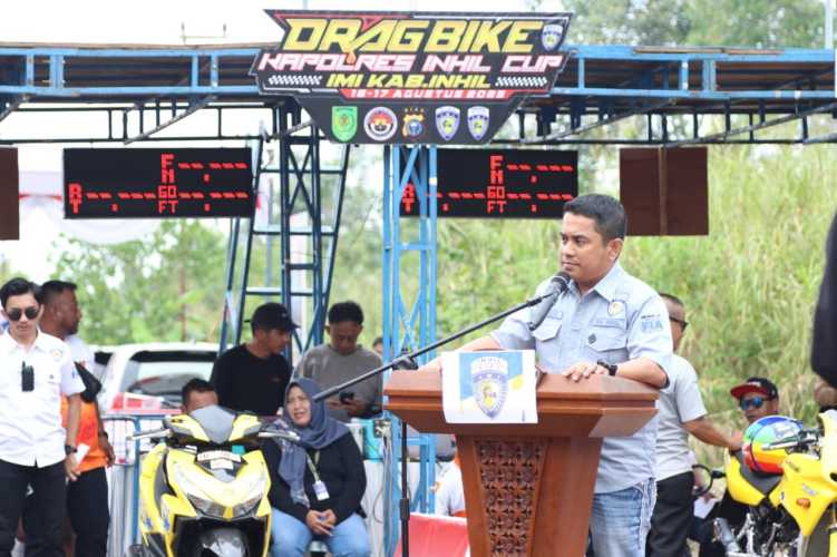 Kapolres Inhil Buka Resmi Drag Bike Kapolres Inhil Cup 2025, Hadiah Total Rp200 Juta Diperebutkan