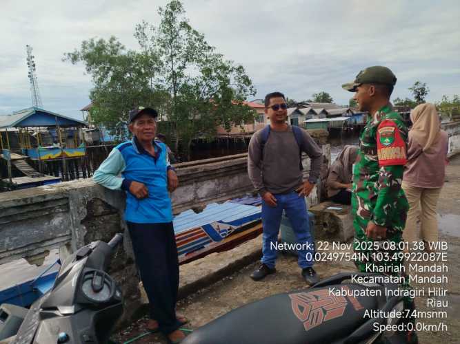 Babinsa Mandah Laksanakan Komduk Tentang Protap  keselamatan penumpang kapal