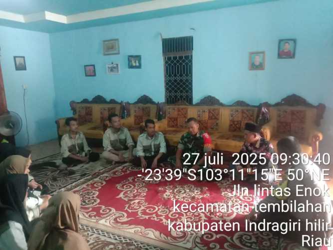 Babinsa Seberang Tembilahan Selatan Lakukan Penyuluhan Kamtibmas dan Persiapan Kelurahan Siaga