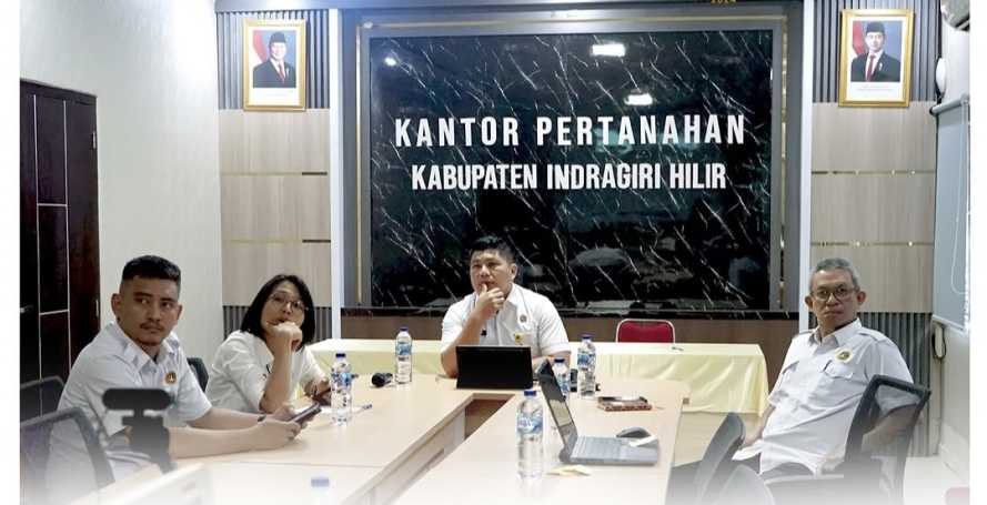 Kepala Kantor Pertanahan Inhil Pimpin Evaluasi Kinerja Triwulan I 2025 Secara Daring