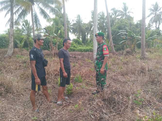Babinsa Koramil 01/Tbh Gelar Patroli Tapal Batas Cegah Konflik Agraria
