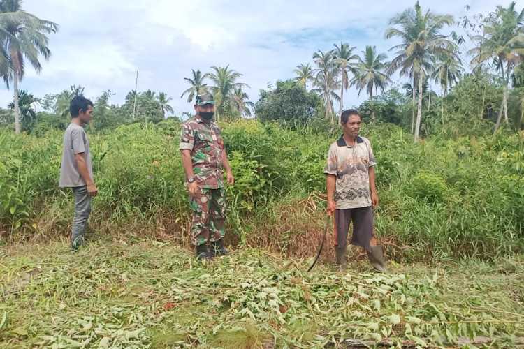 Babinsa Tembilahan Hilir Laksanakan Patroli Tapal Batas