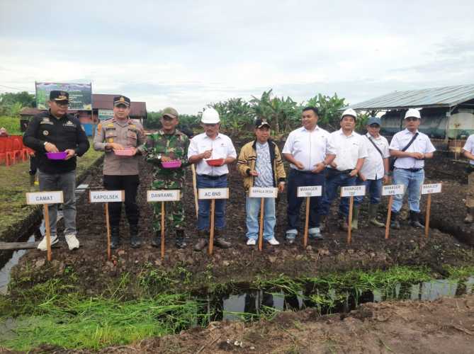 Kapolsek Pelangiran Ikut Pencanangan  Penanaman Jagung  1 Juta Hektar Perdana di Areal PT. BNS