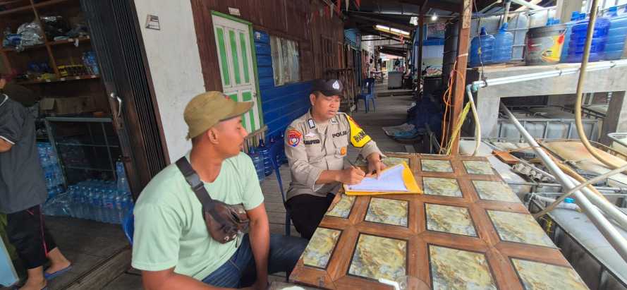 Bhabinkamtibmas Polsek Pelangiran Laksanakan Kegiatan Promoter Cipkon Harkamtibmas DDS di Desa Rotan Semelur Jelang Ramadan