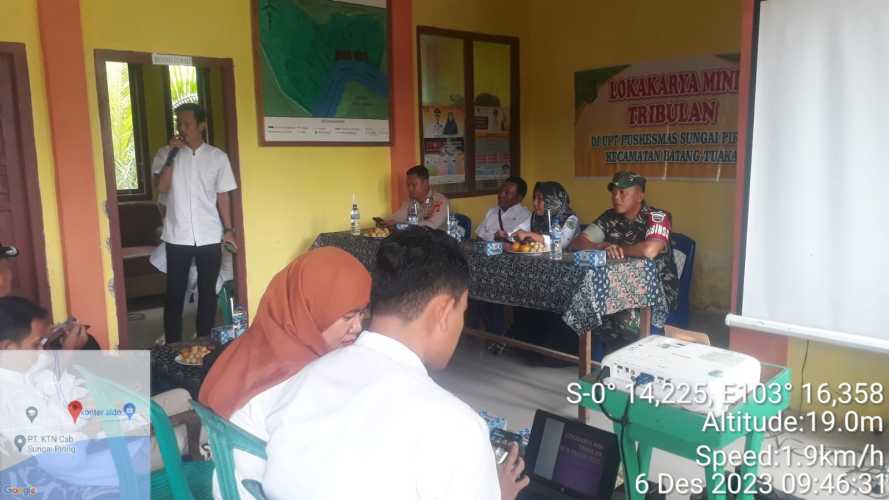 Babinsa Hadiri Lokmin Tribulan UPT Puskesmas Sungai Piring