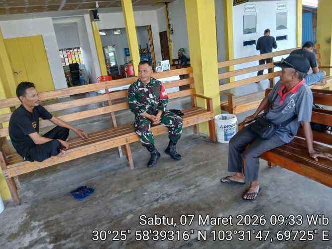 Babinsa Pulau Burung Cek Terkini Pelabuhan Penumpang Jelang Arus Mudik Idul Fitri 2026