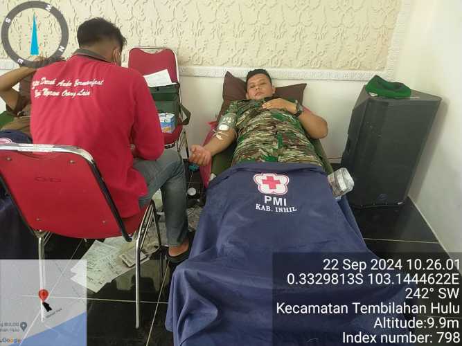 Peringati HUT RI Ke -79,Babinsa Bolak Raya Ikuti Bakti Sosial Donor Darah